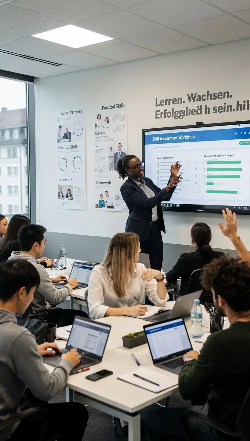 Zufriedener Kunde erhält persönliches Feedback und Karriereempfehlungen beim Beratungsgespräch